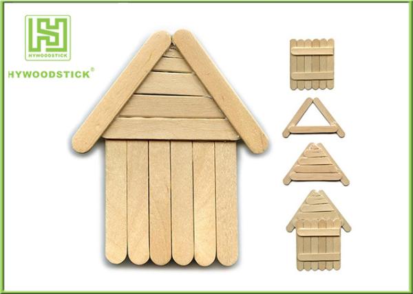 Beveled Edge Birch Wooden Paddle Pop Stick Craft For Kids Biodegradable