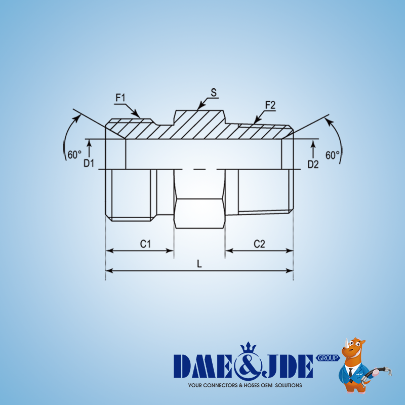 DME&JDE Hydraulic Connector BSP DABPM107M