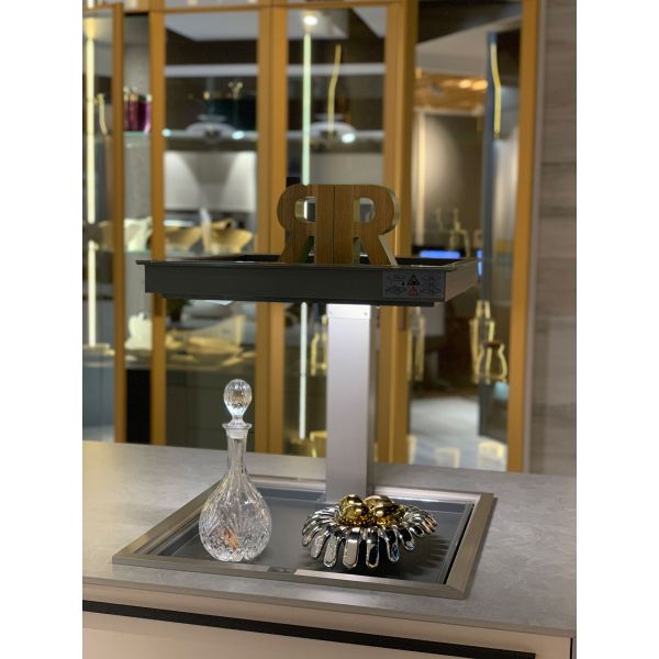 Golden Color Aluminium Frame Modern Italian Design Kitchen Cabinet with Eco-Friendly Material