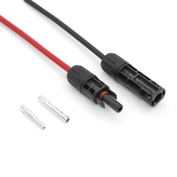 Solar Panel Connectors with 14-10 AWG PPO Material and Black Color for Heavy Duty Applications