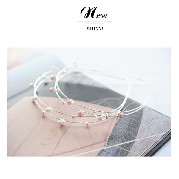 Korean fashion diamond stars love bow pearl bridal headdress hair bands