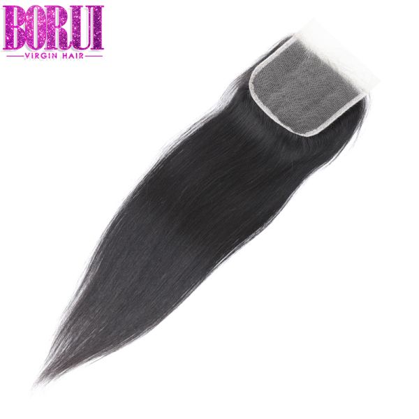 Virgin Peruvian Human Hair HD Invisible Lace Closure 5x5 Straight