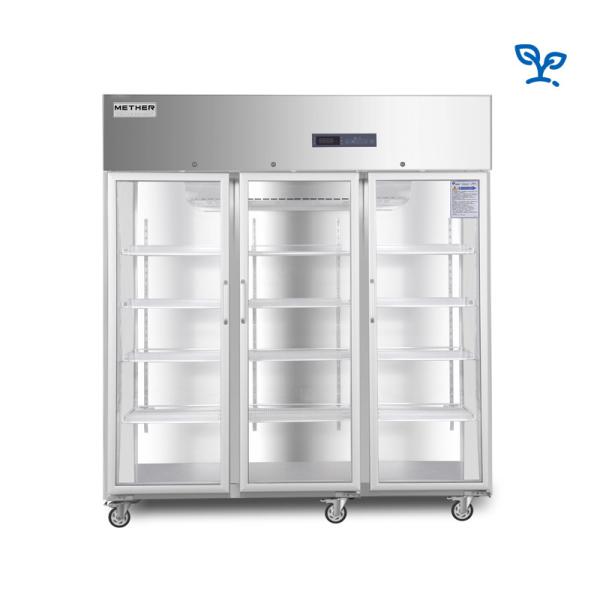 Refrigerador médico de aço inoxidável de aquecimento de 304 farmácias das portas de vidro usado no laboratório do hospital