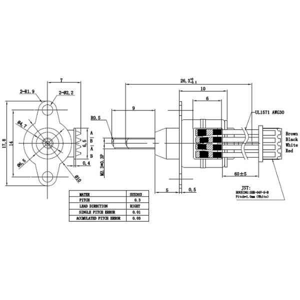 Мотор мотора 5VDC RoHS микро- линейный плененный Stepper с подразделением винта вала 10mm винта
