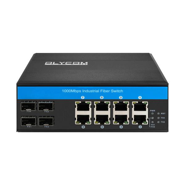 8ポート産業用ネットワークスイッチ ギガビット光ファイバーアップリンク アンマネージド Vitesseチップ CE ファンレス