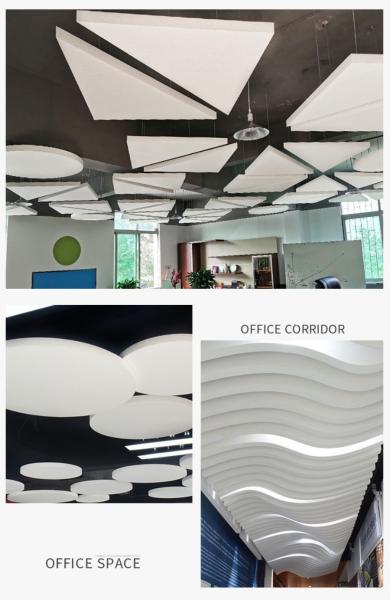 Eco Friendly Fiberglass Acoustic Panel Suspended Clouds And Baffles