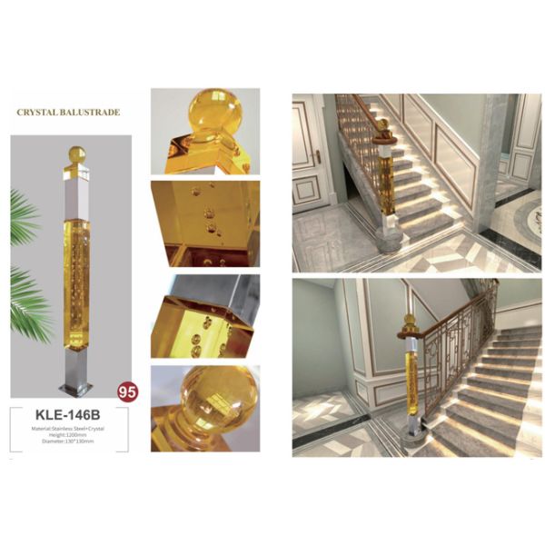 Modern Indoor Crystal Acrylic Staircase Stair Railing Handrail For Sale