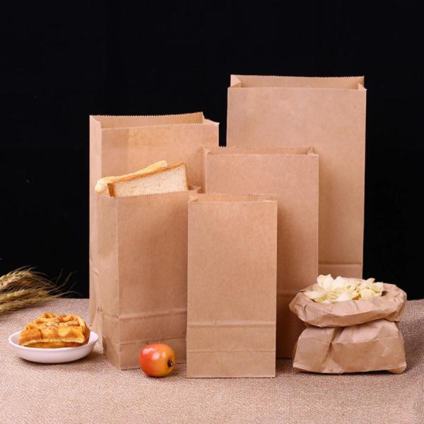 Wholesale Custom Printed Kraft Paper Bag Kraft Bag Logo Food Takeaway Kraft Paper Bag
