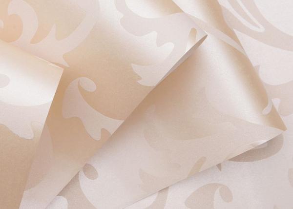Eco-friendly Non-woven Interior Wallpaper , European Style Leaf Pattern Wallpaper