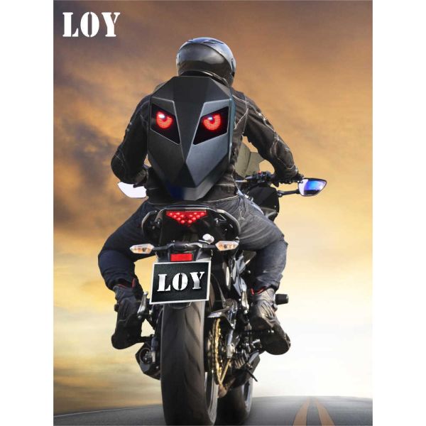 LED Backpack Bluetooth Waterproof Hard Shell Iron Man Cool Motorcycle Riding Black LED Rider Backpack