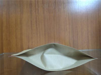 Leak Proof Kraft Paper Pouch , Kraft Stand Up Zip Pouch Moisture Resistant