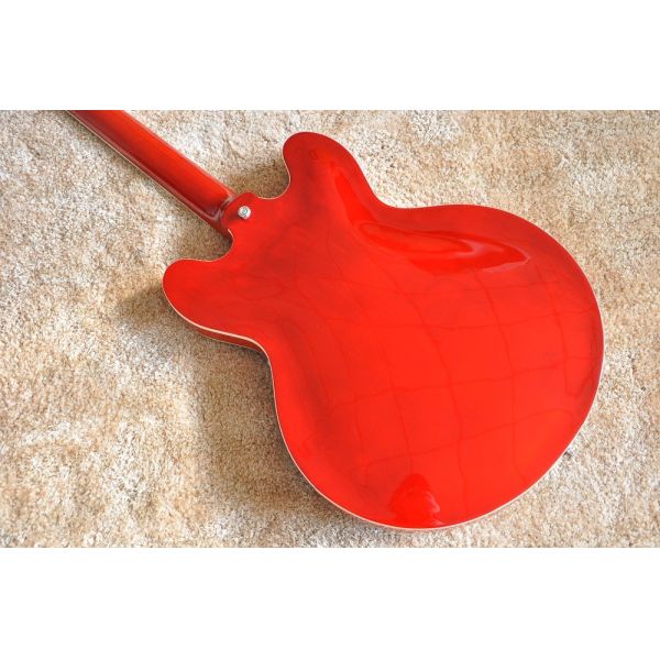 Factory supply Red G es335 electric jazz guitar semi-hollow arched top ES 335 jazz guitar