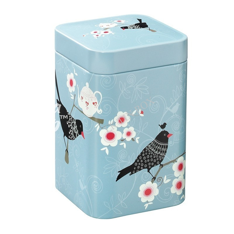 Small Stackable Metal Square Tin Can Empty Tin Containers For Loose Tea Packaging