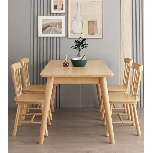 6-Piece Modern Dining Set for Home, Kitchen, Room, Rectangular Table with 4 Chairs