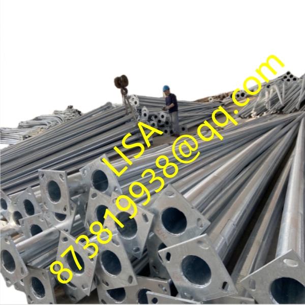20FT 25FT 30FT Round Tapered Hot Dip Galvanized Q235 Steel Lighting Pole with Single/Double Arm