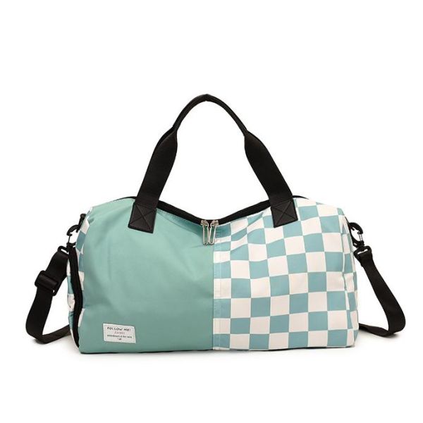 Compact Portable Custom Sports Bags Running Duffel Bag Classical Plaid Print