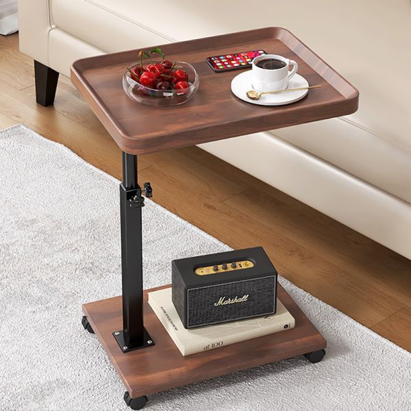 Modern Wood End Table for Living Room Study Bedroom Adjustable Height Nordic Square Coffee Rack Side Corner C Shaped