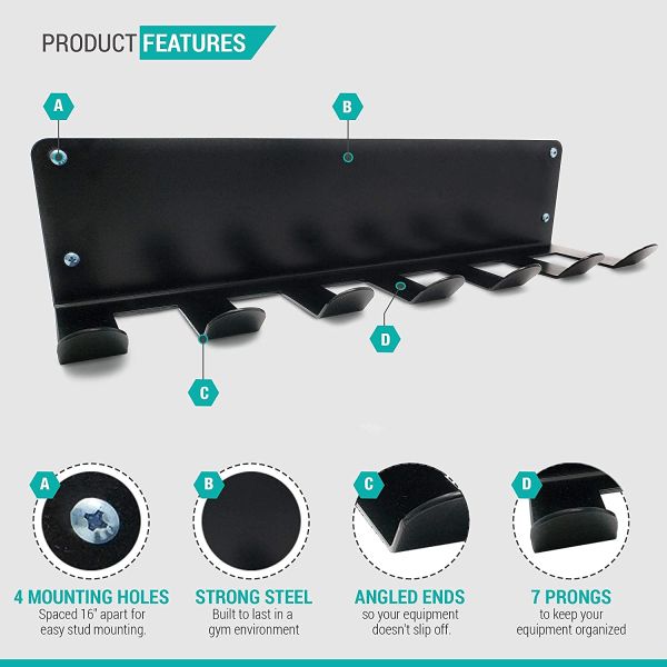 Настенный организатор тренажерного зала для фитнес-рулеток / пеновых роликов
