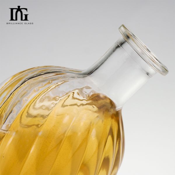 Sealing Type CORK 500ml Transparent Round Empty Flint Glass Liquor Wine Vodka Bottle