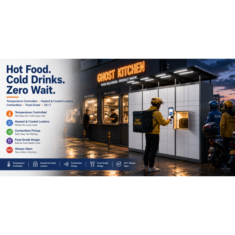 Winnsen Food Grade Smart Parcel Locker Temperature Controlled 24/7 for Ghost Kitchen