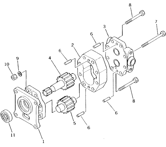 07429-71203 bomba de la niveladora de D53A-17 D58P-1C/bombas de engranaje hidráulicas del arrabio color platas