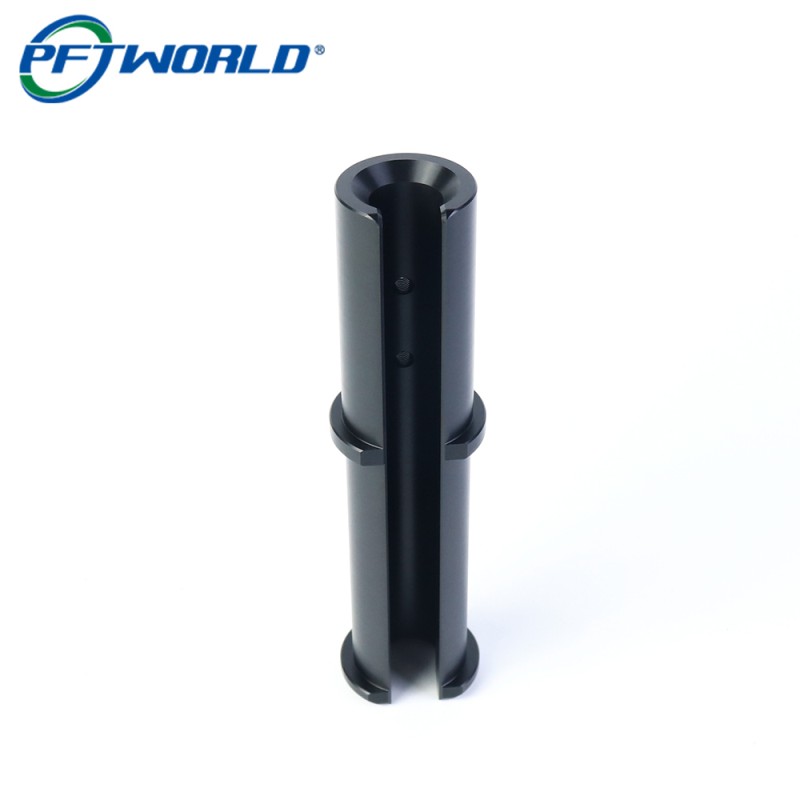 Custom CNC Machined Black POM Guide Sleeve | Precision Acetal Turning & Milling Parts
