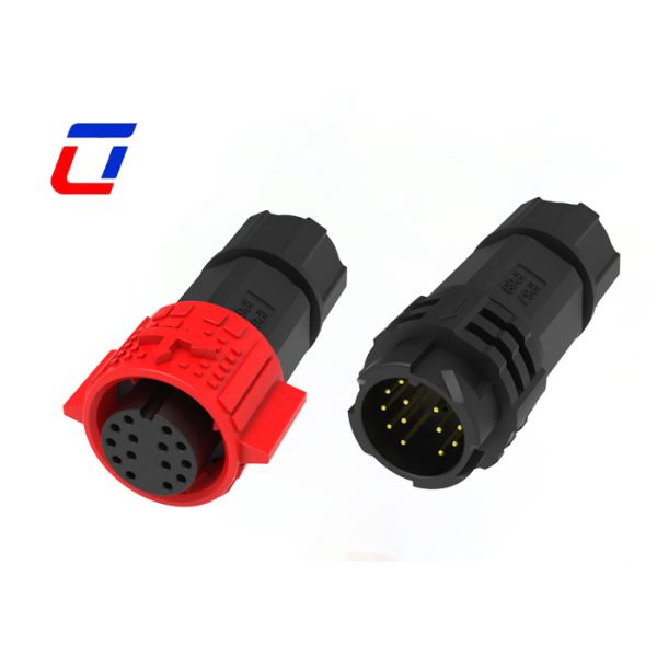 M19 Low Current 5A Outdoor Lighting Connectors Push Locking 14 Pin Waterproof Connector