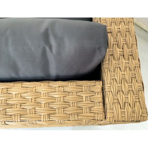 8 Pieces Set Modular Outdoor Rattan Sofa Set with Cushions L Shaped Patio Furniture Set for Garden Backyard