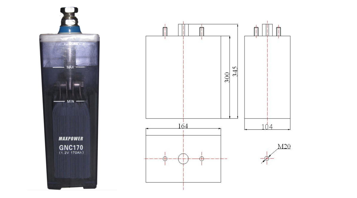 Алкалическая батарея ABS 1.2V 160Ah 170Ah PP никелькадмиевая