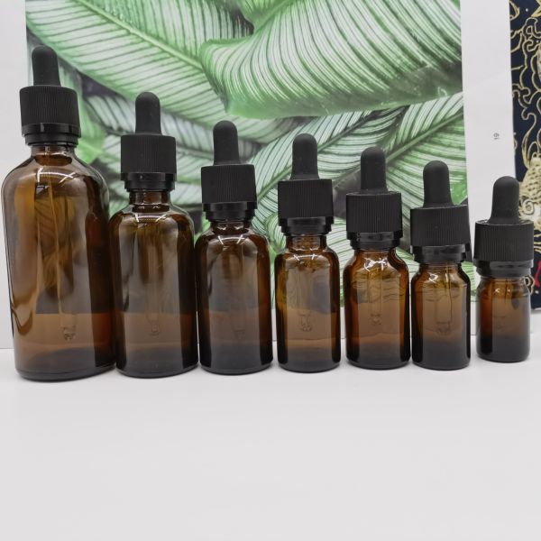 100ml Amber Glass Cosmetic Bottles Dropper Ratchet Closure Protect Children