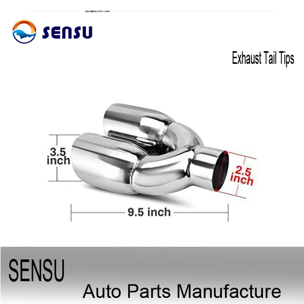 SS304 2.25 Inlet 3 Outlet Exhaust Tip