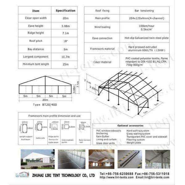 Hot Sales Large Translucent tent 20*40m with translucent PVC Cover for 600 people party