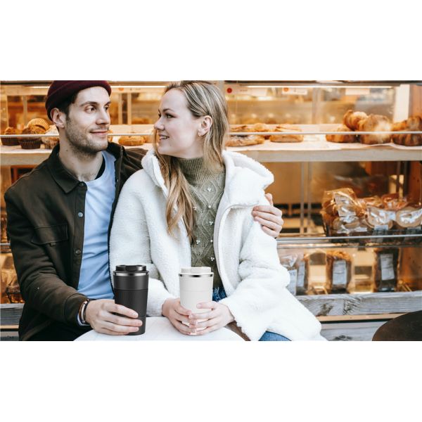 17oz Tazas de café de viaje Taza de café con tapa a prueba de fugas Reutilizable Taza de café de acero inoxidable a prueba de derrames para bebidas calientes y heladas