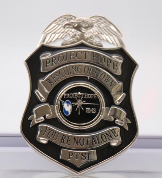 Shinny Silver Plating Zinc Alloy 4inch Metal army and police badge