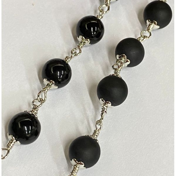2025 Fashion Men's Casual Beaded Necklace Street Beat Cool Boy Metal Beaded Clavicle Chain