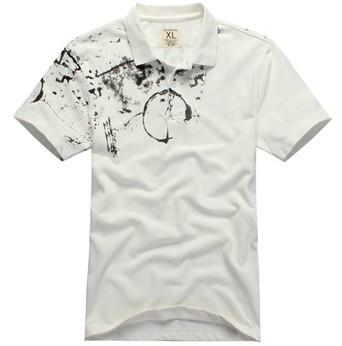 Ink Footprint Quick Dry Mens T Shirts , Cotton Short Sleeve Mens Summer T Shirts