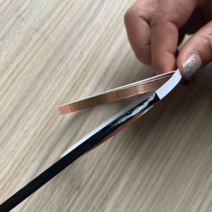 0.05-0.18mm Thick Black Backed Copper Foil Tape for Stained Glass Welding and EMI Shielding