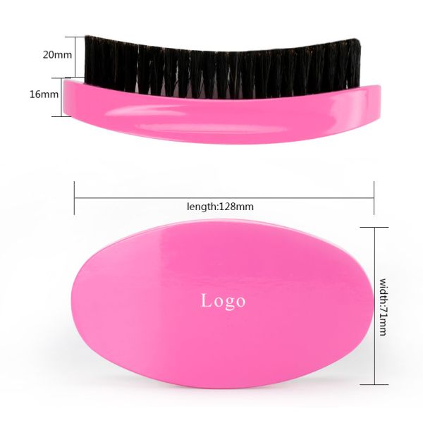 Cepillo de onda rojo rosa para 360 Nylon mezclado de pelo de jabalí de pelo de pelo curvo de pelo de pelo duradero