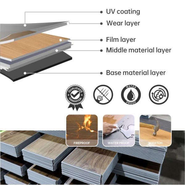Formaldehyde E0 SPC Flooring PVC With Limestone Raw Material Superior Durability Flooring Solution for Commercial and Residential Applications