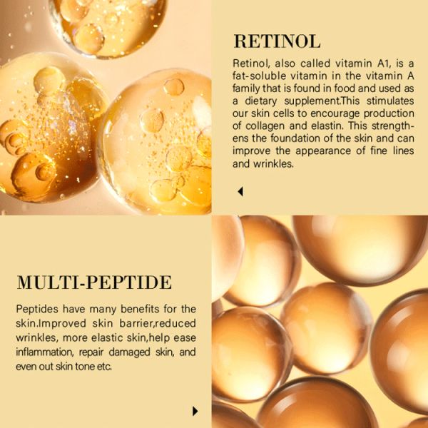 Retinol Multi-Peptide Skin Care Serum Freeze-Dried Lyophilized Powder Microneedling Whitening Face Serum-OEM Factory Custom