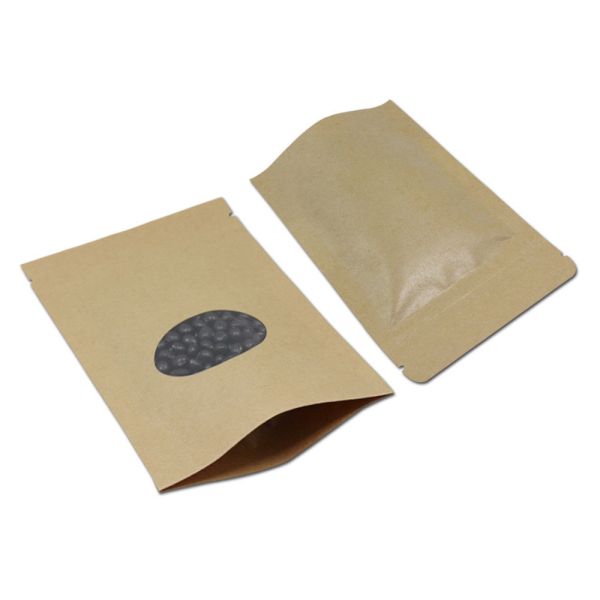 Biodegradable мешок Kraft бумажный стоит вверх мешки 28g 5kg с окном