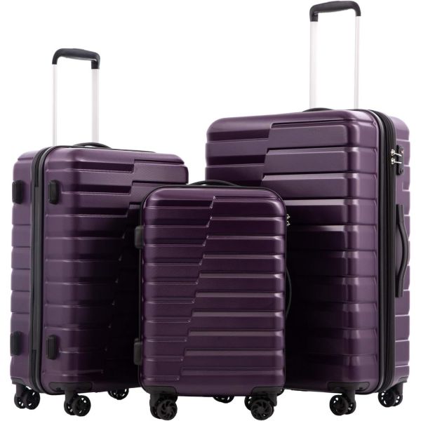 3pcs High Quality Travel Trolley 4 Wheels PC Luggage Trolley Suitcases  Sets for Long-distance Travel
