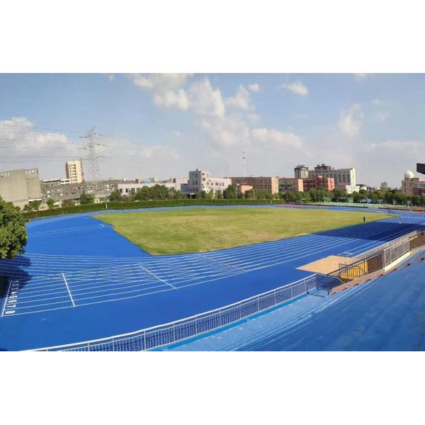Outdoor Running Track Flooring , Blue Synthetic Sports Flooring
