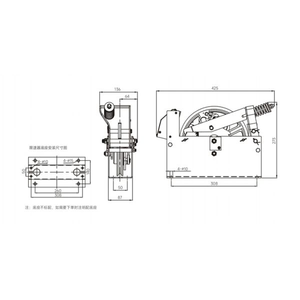 φ240 Sheave Pich Diameter Lift Safety Devices Speed Governor Elevator Spares