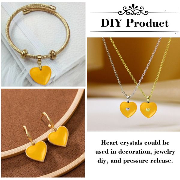 Желтый авентуриновый / топазовый кристаллы в форме сердца для медитации