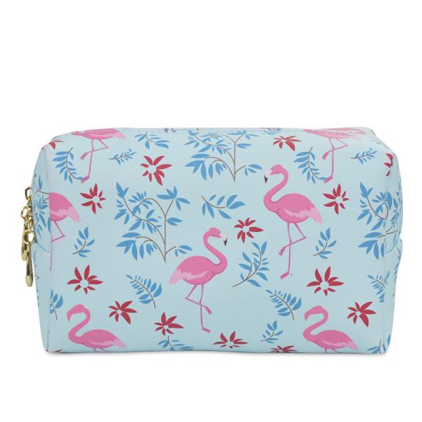 PU Material Cosmetic Toiletry Bag Zip Up Makeup Bag Nordic Simplicity