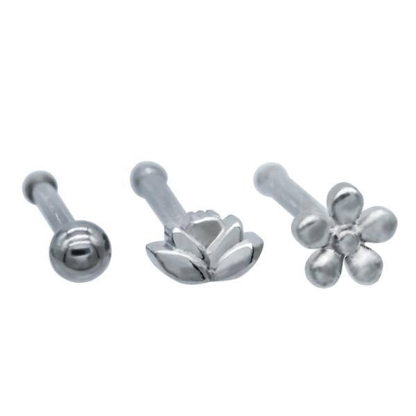 Stainless Steel Gold Nose Piercing Jewellery Nose Pin Set Indian 3pcs Per Set