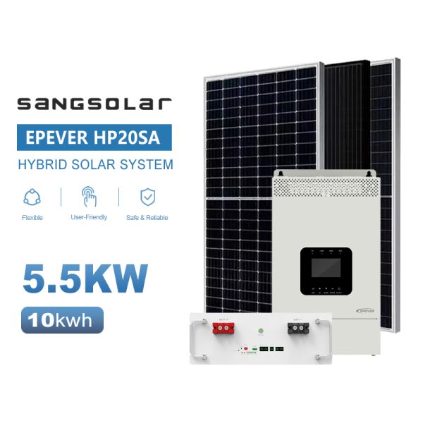 SANG Système solaire hors réseau Pour la maison 3.5KW 5.5KW 48V 220V 230V Avec 5kwh 10kwh 15kwh batterie au lithium