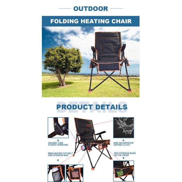 58x89x100cm Iron 600D Oxford Folding Camping Chair Outdoor Lightweight