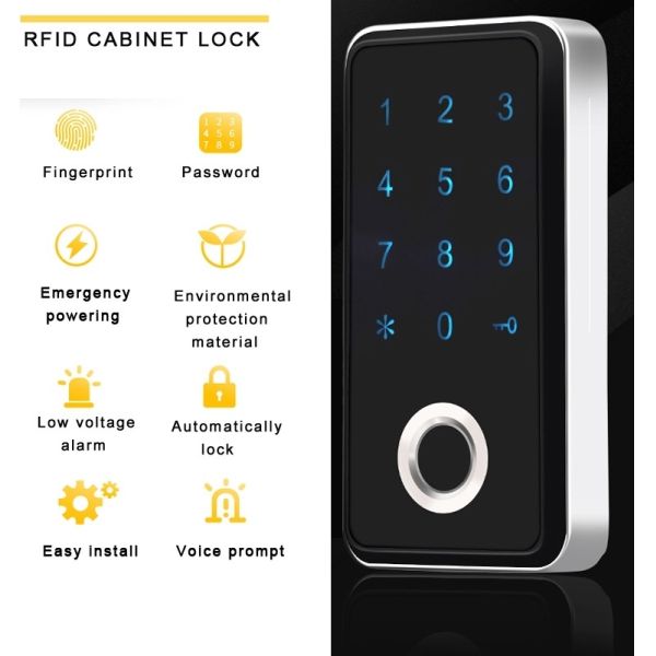 Electronic Gym Club Touch Inductive Password Fingerprint Cabinet Locks